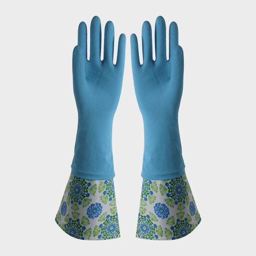 FE503 ข้อมือยาวถุงมือยางที่ใช้ในครัวเรือน