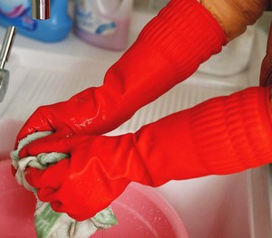 NO.8028 ข้อมือยาวถุงมือยางที่ใช้ในครัวเรือน