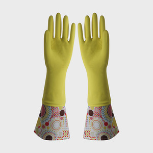 FE505 ข้อมือยาวถุงมือยางที่ใช้ในครัวเรือน