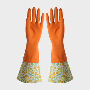 FE506 ข้อมือยาวถุงมือยางที่ใช้ในครัวเรือน