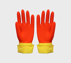 FE202 빨간색과 노란색 컬러 가정용 라텍스 장갑